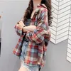 Damskie bluzki moda luźne kobiety kruche koszule koreańskie swobodne guziki długie rękawy topy y2k samica dopasowująca Preppy w stylu sprężyna