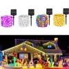 Strings Solar Fairy String Lights 100 stóp 340 LED Outdorem miedziany wodoodporny 8 tryby oświetlenia światło nocne na przydrożność ogrodu przydomowego