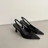 Elbise Ayakkabı Kadınlar Fransız İnce Topuklu Siyah Yüksek Saçkar Sandalet Sığ kesilmiş tek bahar 2023