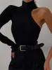Женские футболки T 2023 винтажные панк -готические боди женщин короткие комбинезоны с длинными рукавами