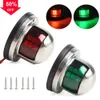 New Red Green Stainless Steel 12/24V LED Bow Navigation Light Sailing Signal Light for Marine For Boat Yacht Warning clearance Light