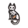 Broschen Pins für Frauen Schwarz Farbe Katze Schädel Mode Brosche Pins Clips für Kleid Tücher Taschen Dekor Emaille Schmuck Abzeichen Großhandel 2023 Neue