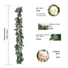 Couronnes de fleurs décoratives PARTY JOY Feuilles de saule d'eucalyptus Vignes Guirlande de roses artificielles pour arche de mariage Verdure Toile de fond Portes Décor de table 230608