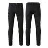 Mäns jeans 2023 Ankomst Black Simple Brand Designer Denim Pants for Men High Street Boyfriend Casual Daily Skinny