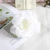 Decorative Flowers Wreaths 30pcsLot 9cm-10cm Large Artificial White Rose Silk Flower Heads DIY Wedding Decoration Wreath Scrapbooking Craft Fake Flowers 230608