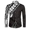 Men's Casual Shirts Polynesian Tribal Fijian Totem Tattoo Fiji Prints Long Sleeve Shirt Men Clothing Simple Slim Fit Chemise Homme Formal