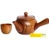 Wooden Teapot Japanese Style Tea Pot Vintage Kung Fu Set Long Handle Teapots With Strainer Tea Tool