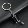 Nyckelringar Bil Gear Box Keychain for Men Imitation 6 Speed ​​Manual Car-Styling Keyring Knob Shift Gearbox Stick Gift Souvenir