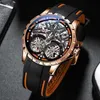 Montre pour homme montre d'affaires double tourbillon mécanique automatique verre saphir fonction super lumineuse la technologie de fabrication est exquise