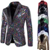 Men's Suits 2023 Men's Colorful Color-Blocking Sequin Suit Jacket Host Mc Studio European Size