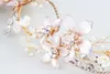 Wedding Hair Jewelry Baroque Bridal Tiara Headband Gold Color Floral Piece Ornament Prom Accessories 230609