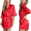 Vêtements de nuit pour femmes femmes Satin Sexy Lingerie vêtements de nuit sous-vêtements chemise de nuit Robe maillot de bain toucher lisse chemise de nuit avec ceinture