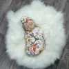 Baby Scarf Newborn Swaddling Cloth Fetal Cap and Headband Three Piece Anti Shock Printed Elastic Wrap