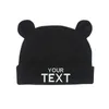 Chapéu de bebê personalizado com boinas - gorro com nome de presente personalizado com orelha de urso bordada Anúncio de nascimento