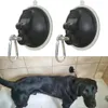 Stakes 2/pk husdjur grooming stål koppel svart slitstark sug koppar tillbehör hund katt badkar dusch bada utan koppel