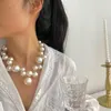 Collane con ciondolo Collana di perle con perline Catene con colletto a strati barocco francese vintage Stile e accessori versatili