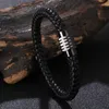 Charm Bracelets Fashion Men Women Jewelry Red Braided Leather Rope Bracelet Black Magnet Buckle Bangle Simple Casual Wristband Lucky Gift