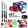 Rod Reel Combo Sougayilang 1.8 2.4m Telescopic Fishing e 7.2 1 Gear Ratio Baitcasting con Line Lures Kit completi 230609