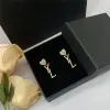 Pendientes de plata con diamantes Joyas de diseñador Pendientes de oro a la moda para mujeres Pendientes con forma de corazón Pendientes de aro para mujer Joyas de boda 23691D