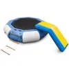 2/3/4M Hot Uppblåsbar vattentrampolin med glid- och rör Uppblåsbar hoppspel Vattentrampolin för vattenparkspel
