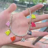 Pendant Necklaces 3Pcs Short Sparking Zircon Tennis Chain Chocker Necklace With Colorful Enamel Heart CZ Fashion Women Collar Jewellery