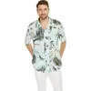 Damen-Bademode, Sommer-Paar-Passform, Hawaii-Strandurlaub, Party, tropische Pflanze, Blumen-Palmblatt-Druck, Hemd oder lockerer Kimono 230608