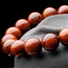 Strand Red Natural Obsidian Stone Bracelet For Men And Women With Buddhism Consecration Certificate 12 14mm Beads Religious Style