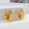 Bröllopsmycken uppsättningar Dubai Gold Color Earrings for Women Plated Hoop för brud Design Weddings Trend Lady Hook Jewellery 230608