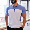 Polo Masculino Moda Masculina Esporte T-shirt Ginásio Corrida Moletom Fitness Manga Curta Slim Top Camisa Polo Casual Negócios Golf Workout Tamanho Grande 230608