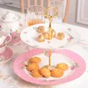 Plates English Afternoon Tea Heart Plate Cake Stand Ceramic Double Layer Fruit European Living Room Table