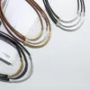 Подвесные ожерелья Черная/коричневая летняя кожаная веревка для женских ожерелья украшения оптом