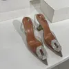 il sandalo estivo in pvc trasparente da donna amina lady 9.5cm calza sandali con tacco sexy con tacco alto A5530