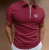 T-shirt da uomo Cross Border 2023 Polo da uomo estiva tinta unita manica corta con cerniera risvolto T-shirt vestibilità casual top europeo e