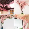 Decorative Flowers Artificial Cherry Tree Combination Pink Branch Silk DIY Flower Wall Wedding Decoration Home