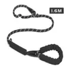 Dog Collars Leashes Nylon Pet Leash Outdoor Training Reflective Double Handle Rope P Style Adjustable Collar Belt For Small Large Dogs Z0609