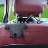 New Carbon Fiber Car Seat Headrest Hook with Universal Mobile Phone Holder Multifunction Back Seat Hook for Purses and Bags