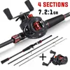 Rod Reel Combo Sougayilang 1.8 2.1m Casting Fishing 4 Section Carbon fibre Lure and 12 1BB 7.2 1 Gear Ratio Max Drag 8kg 230609