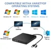 CD-ROM Player Curstosure USB3.0 Внешний оптический привод типа C с двойным интерфейсным шнуром питания для ноутбука для ноутбука ПК