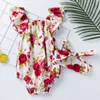 Rompers Babany Bebe Born Baby Floral Print Flutter Romper Girls Clothing Summer Neeeveless Jumpsuit Pography Costume 230608