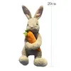 Cushion/Decorative Pillow 20cm Cute Bunny with Carrot Simulated Rabbit Toy Doll Pillow Gifts White Grey Rabbits Throw Pillow for Kids Easter Party Decor 230608