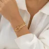 Link Armbänder Trendy Für Frauen Gold Silber Farbe Punk Curb Kubanische Kette Retro Twist Armreifen Hippie Handgelenk Paar Schmuck geschenke