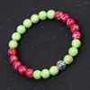 Strand Fashion Football Lovers Bracciale per donna Uomo 8mm Natural Onyx Stone Beaded Braclet Gift Him Hand Accessories Pulseras Yoga