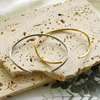 Braccialetto con apertura a filo sottile per braccialetti da donna placcati in oro, semplice, regolabile, regalo di gioielli