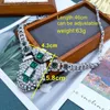 Pendanthalsband Punk Style Pendant Necklace Green Glass Crystal Linked Collier Femme Jewelry T230609