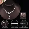 Set di gioielli da sposa TAZIRN AAA Cubic Zirconia 2PCS Set per donna CZ Collana con orecchini in cristallo Accessori per abiti da sposa 230608