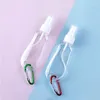 50ML Empty Alcohol Spray Bottle with Key Ring Hook Clear Transparent Plastic Hand Sanitizer Bottles for Travel Dtucx