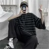 Men's T-Shirts Cool Summer Oversized T-Shirt Men Funny Harajuku Tshirt Streetwear Femme Striped Japan Hip Hop Loose Half Sleeve T Shirts Male 230608