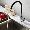 Kitchen Faucets Silica Gel Nose Any Direction Rotating Faucet Cold And Water Mixer Torneira Cozinha Single Handle Black Tap