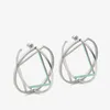 Ladies designer Earrings 925 Silver Hoop Earring Diamond Stud Reversaled Huggie Cross Circle F Hoops Sparkly Earings Jewelry Accessories