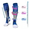 Sports Socks Compression Knee High Varicose Venes Cykling Fotboll Graviditet Edem ödmjukare EU 36-50 MEIAS